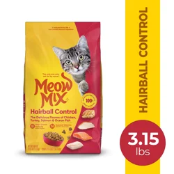 Meow Mix Hairball Control Dry Cat Food, 3.15 Pound Bag