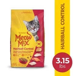 Meow Mix Hairball Control Dry Cat Food, 3.15 Pound Bag