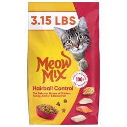 Meow Mix Hairball Control Dry Cat Food, 3.15 Pound Bag