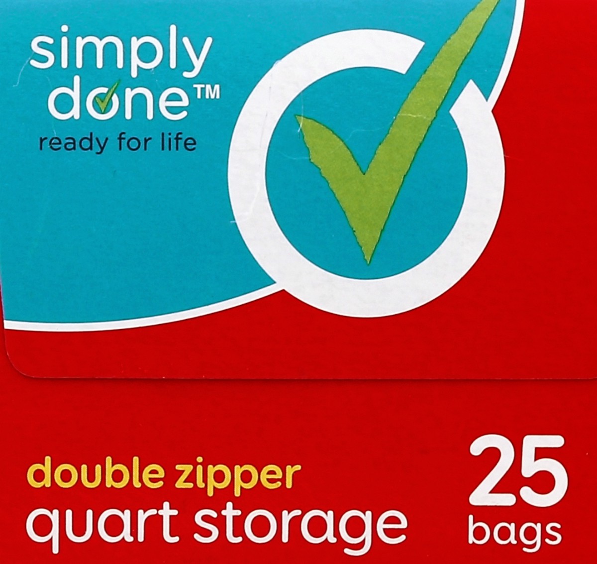 slide 2 of 6, Simply Done Storage Bag Quart Reclosable, 25 ct