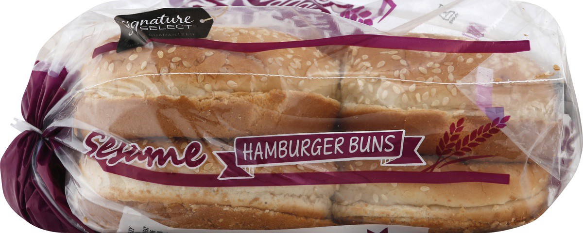 slide 5 of 9, Signature Select Buns Hamburger Sesame, 