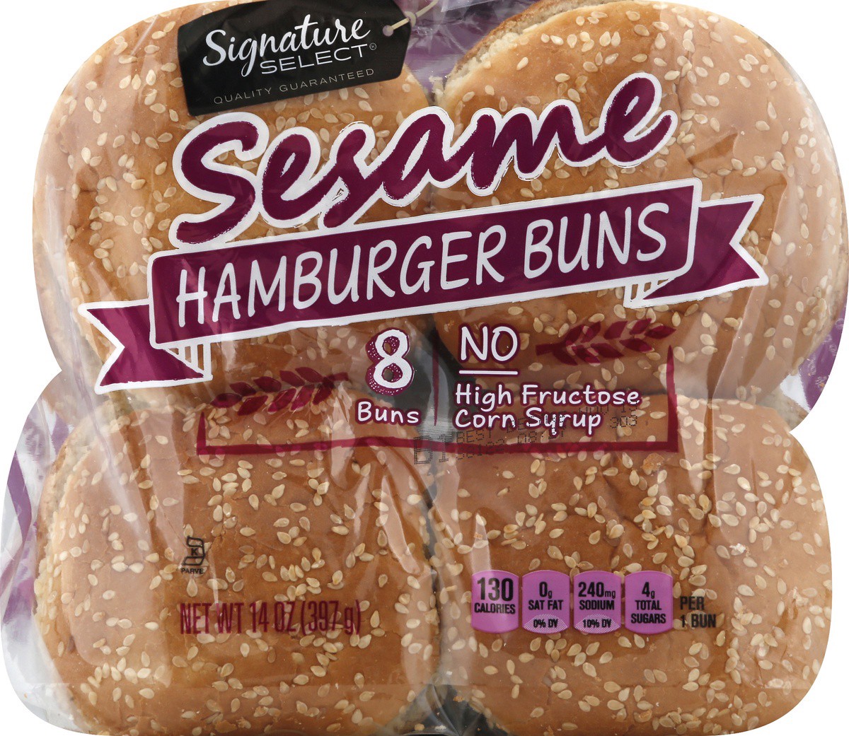 slide 9 of 9, Signature Select Buns Hamburger Sesame, 