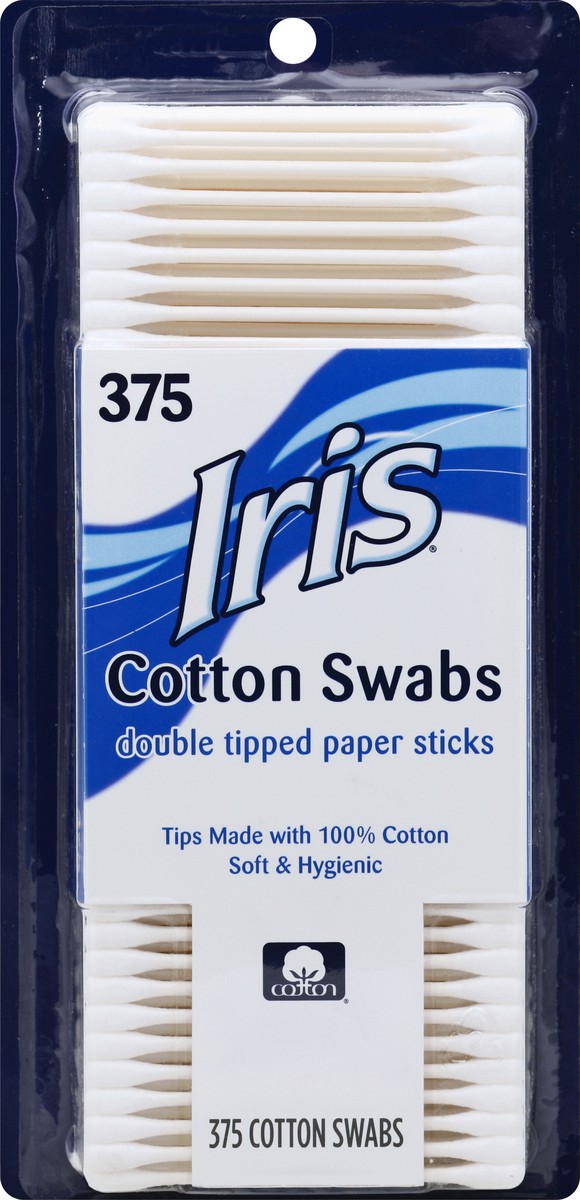 slide 1 of 8, IRIS Cotton Swabs 375 ea, 375 ct