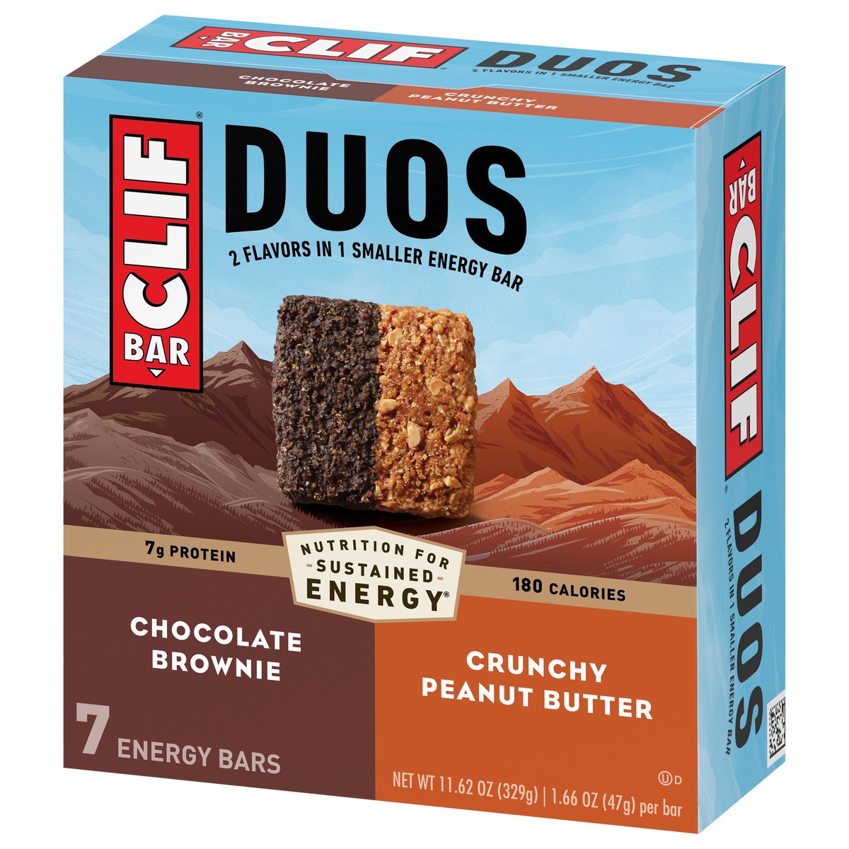 slide 3 of 9, Clif Bar Brownie Crunch Duos Energy Bar 7Ct, 11.62 oz