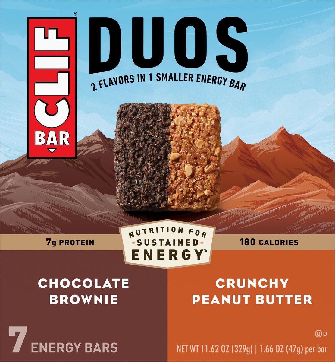 slide 6 of 9, Clif Bar Brownie Crunch Duos Energy Bar 7Ct, 11.62 oz