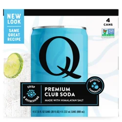 Q Drinks Mixers Club Soda, Premium Cocktail Mixer Made with Real Ingredients, 7.5 Fl Oz (Pack of 4)