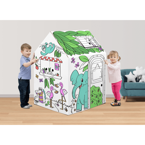 slide 3 of 3, Bankers Box At Play Jungle Playhouse, 47-3/4""H X 32""W X 32""D, 60% Recycled, Animals, 1 ct