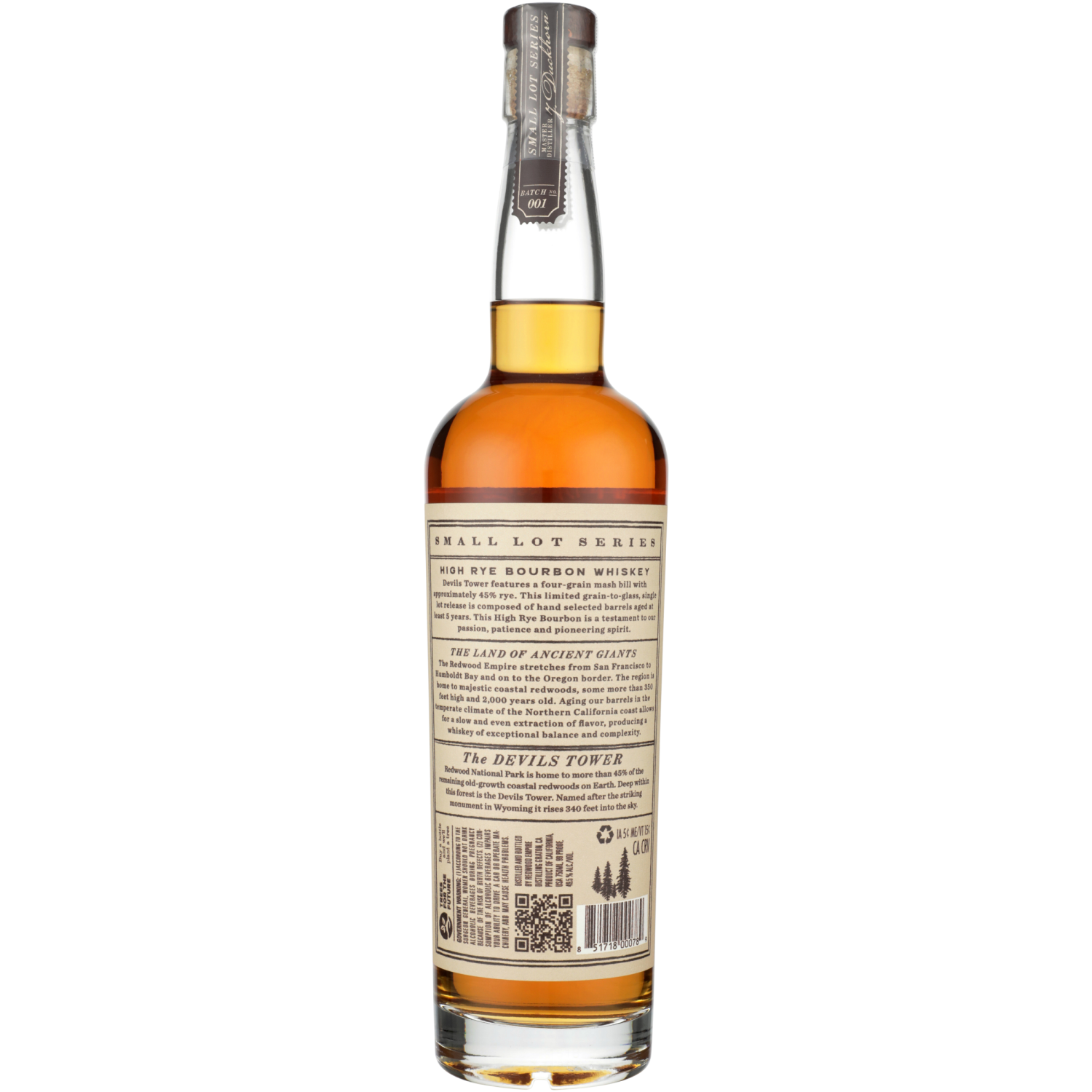 slide 2 of 2, Redwood Empire Devil's Tower High Rye Bourbon, 750 ml