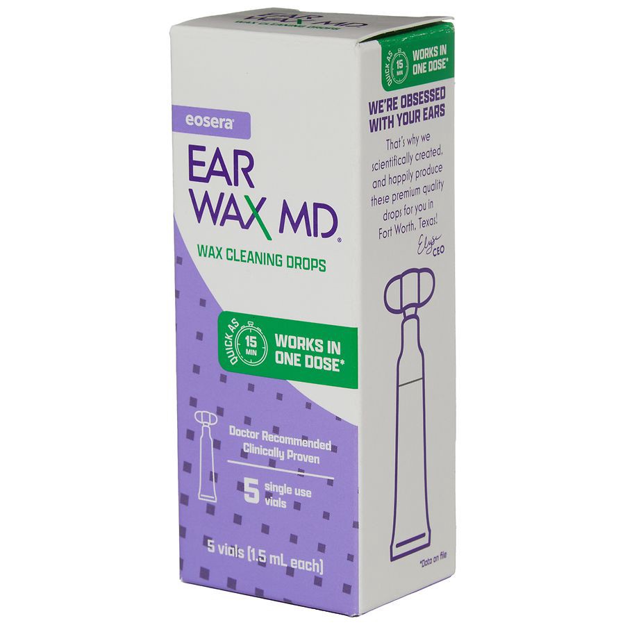 slide 4 of 5, eosera EAR WAX MD Ear Wax Cleaning Drops 5 ct., 1.5 ml x 5 ct