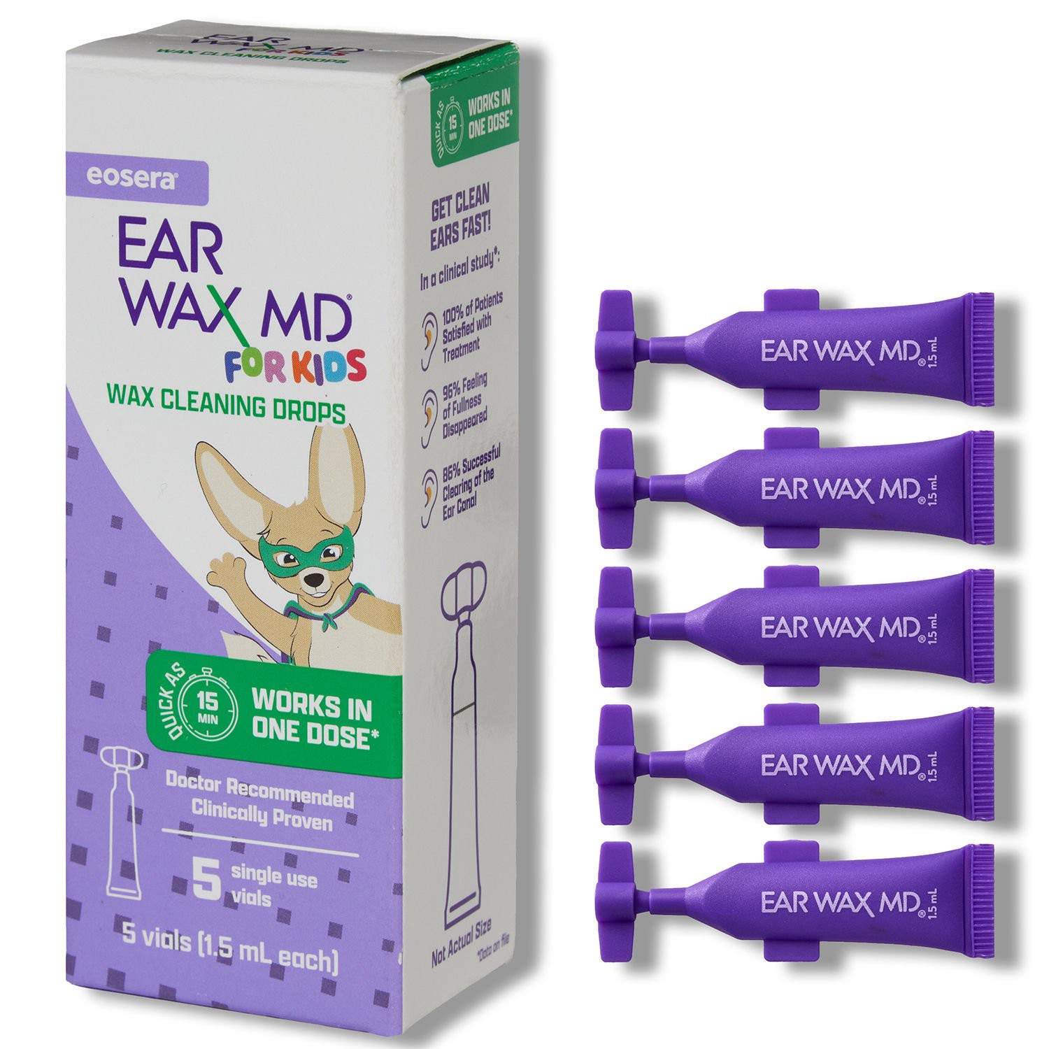 slide 3 of 4, EARWAX MD Ear Wax Md For Kids Single Use Kit, 5 Pk, 5 ct