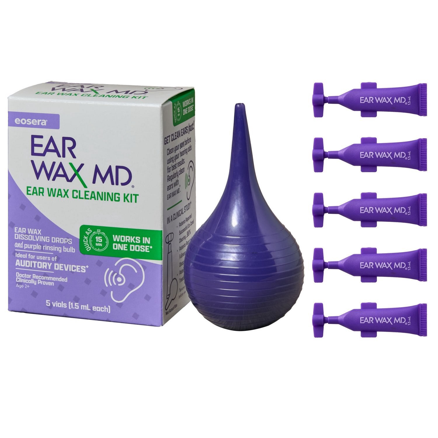 slide 2 of 4, Ear Wax MD Ear Wax Cleaning Kit 5 - 1.5 ml Vials, 1 ct