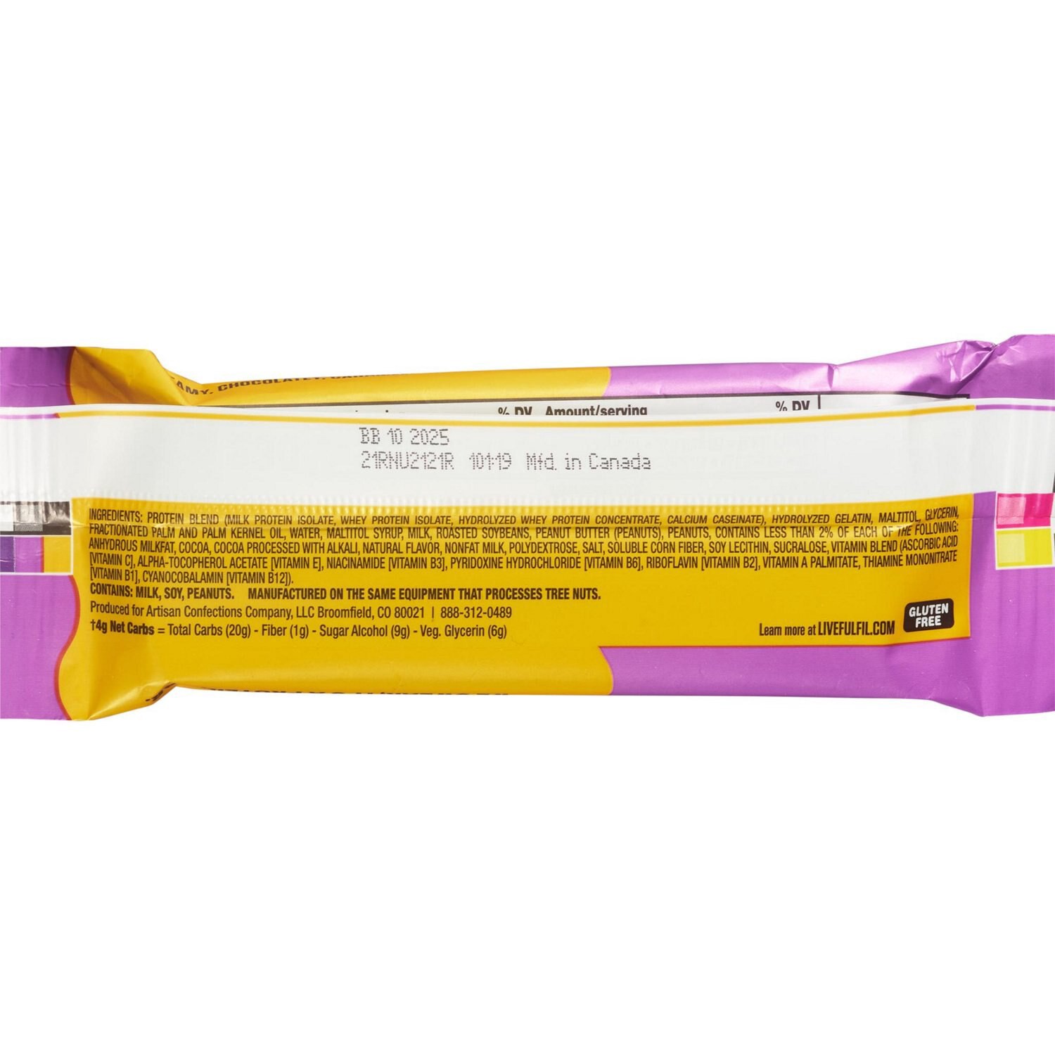 slide 4 of 4, Fulfil Chocolate Peanut Caramel Flavor Protein Bar 1.94 oz, 1.94 oz