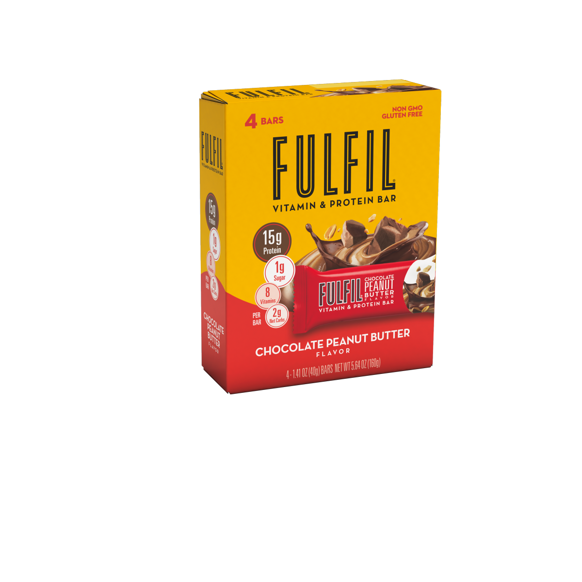 slide 1 of 1, FULFIL Chocolate Peanut Butter Flavored Protein Bars, 1.41 oz (4 Count), 4 ct