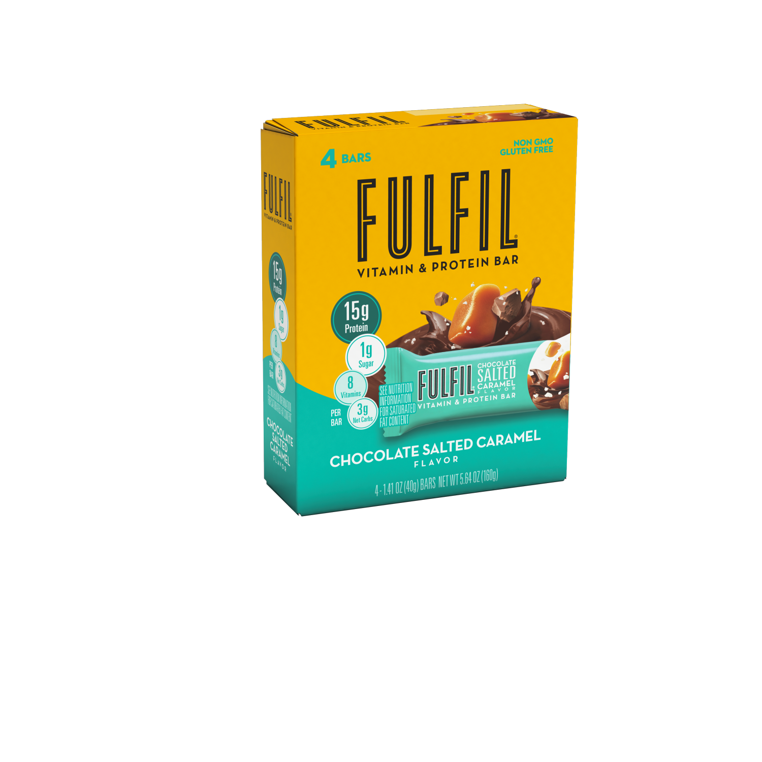 slide 1 of 1, FULFIL Chocolate Salted Caramel Flavored Protein Bars, 1.41 oz (4 Count), 4 ct