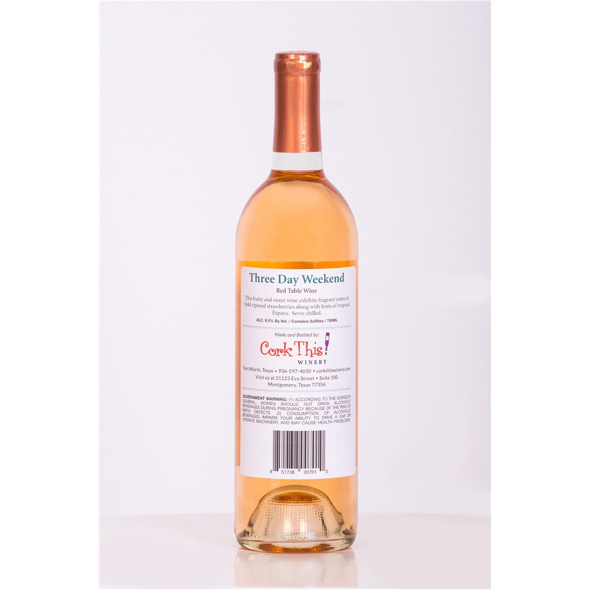 slide 2 of 2, OTHER-ALCOHOLIC BEVERAGES Cork This Three Day Weekend, 750 ml