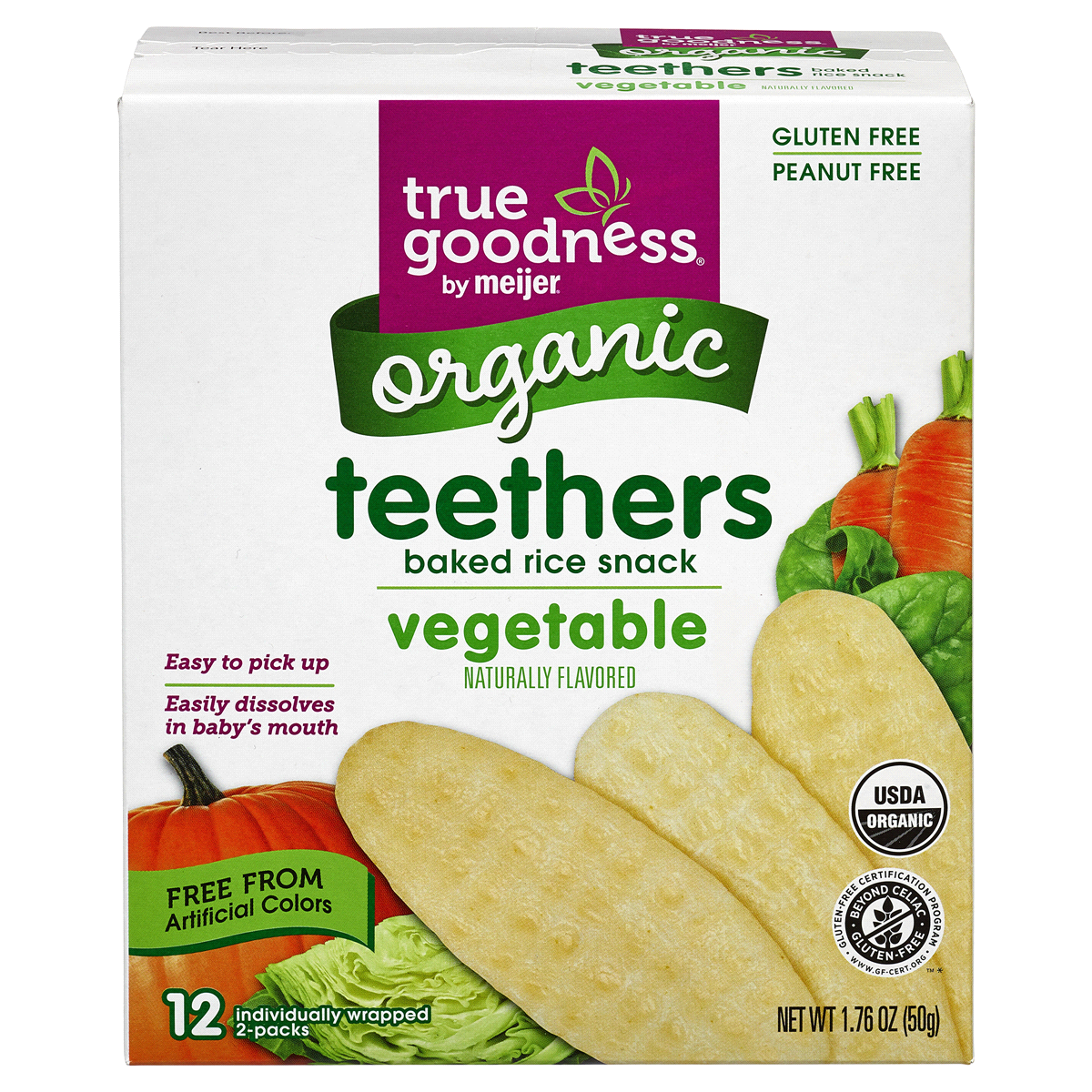 slide 1 of 13, True Goodness Organic Teethers Vegetable, 1.76 oz