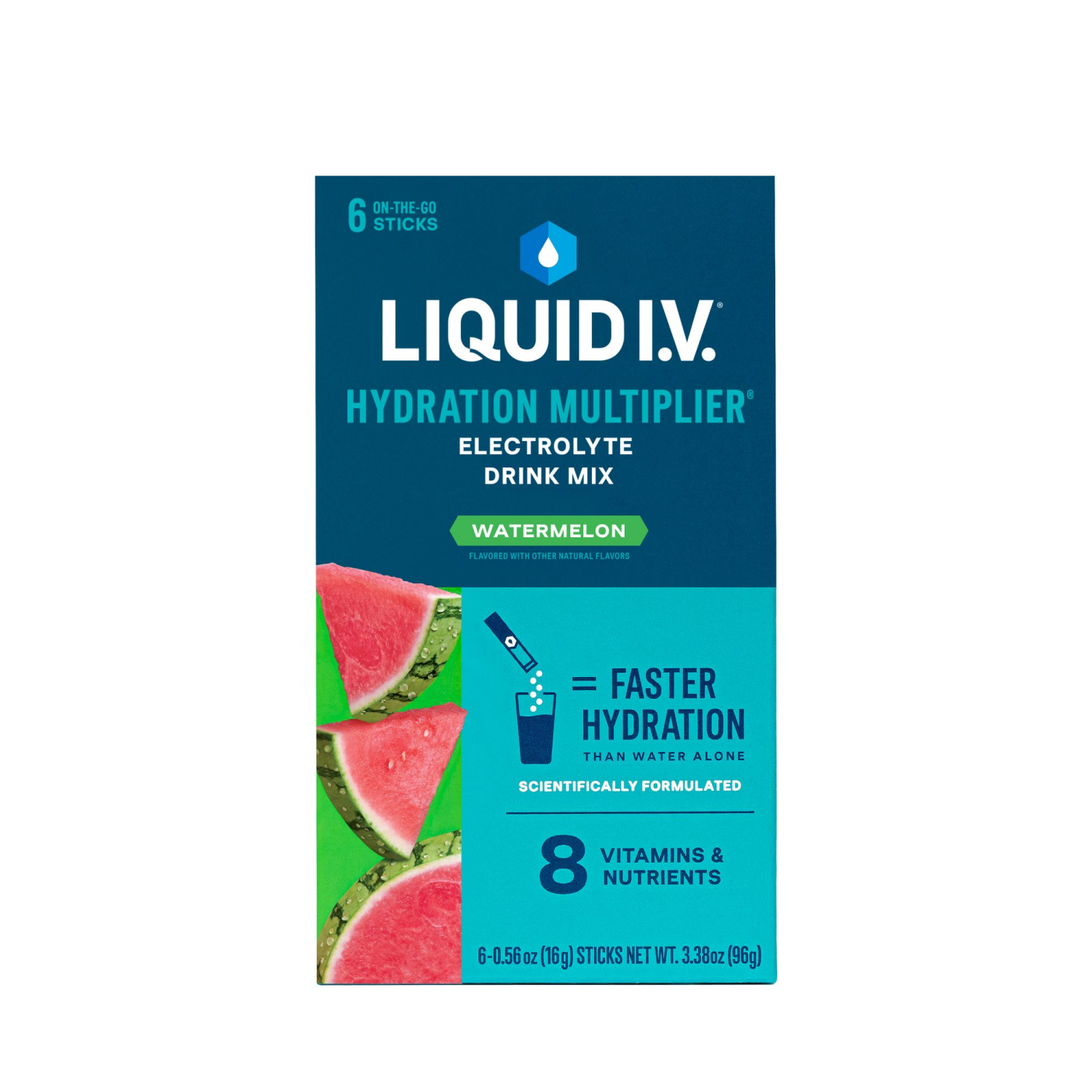slide 1 of 2, Liquid I.V. Hydration Multiplier - Watermelon - Hydration Powder Packets | Electrolyte Powder Drink Mix | Convenient Single-Serving Sticks | Non-GMO | 6 Sticks, 3.38 oz