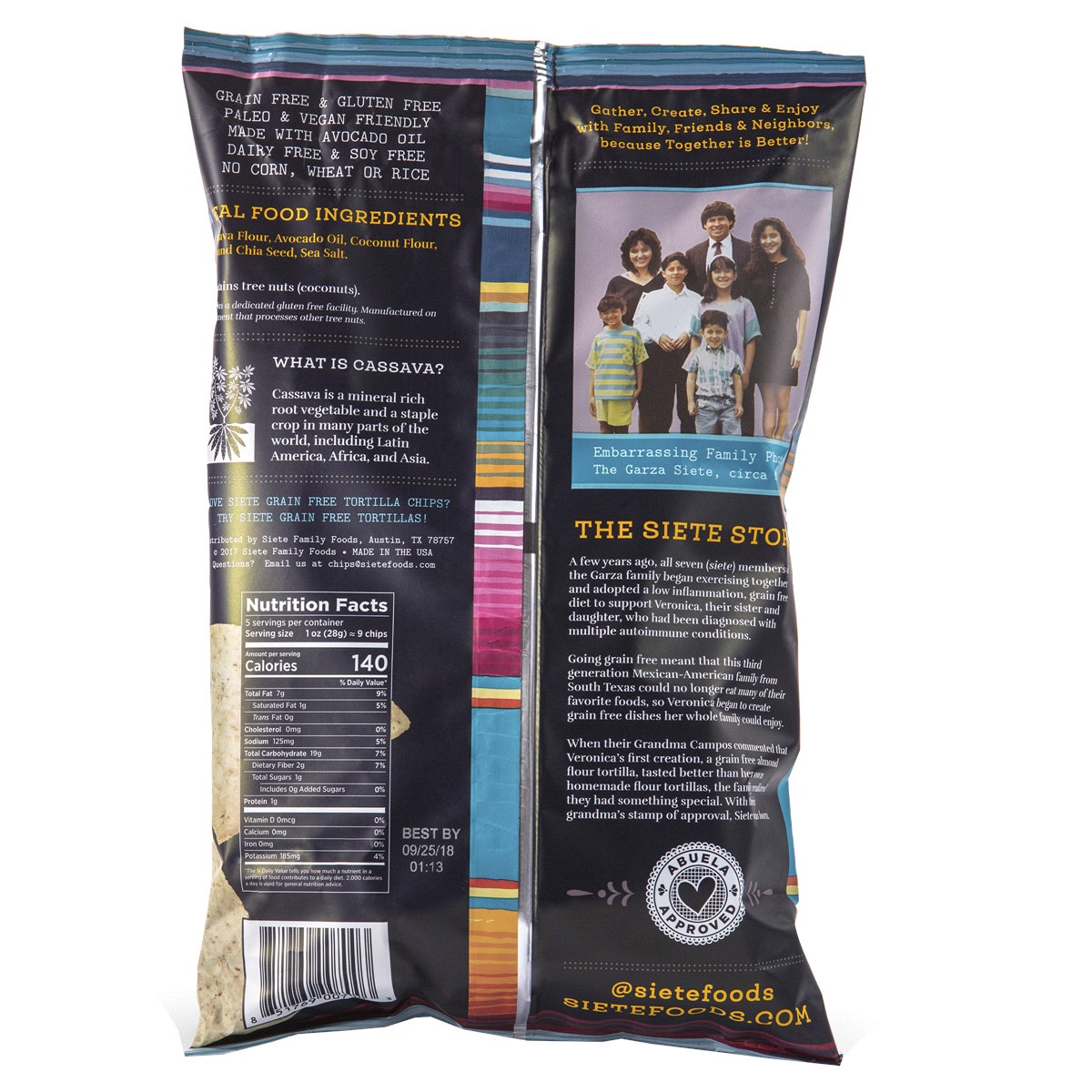 slide 2 of 2, Siete Grain Free Sea Salt Tortilla Chips 5 oz, 5 oz