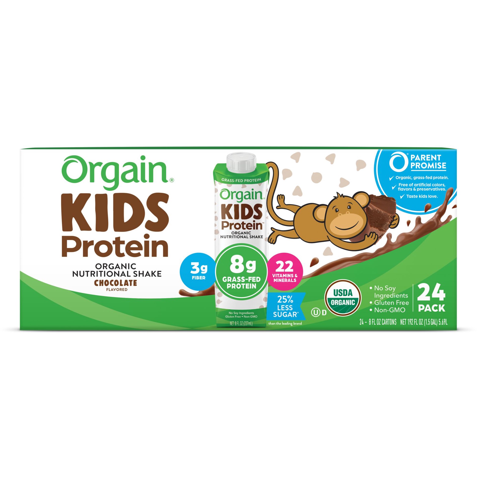 Orgain Organic Kids Nutritional Shake, Chocolate, 18 ct.