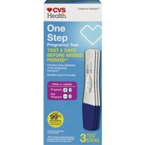 slide 1 of 1, Cvs Health One Step Pregnancy Tests 3-Pack, 3 ct
