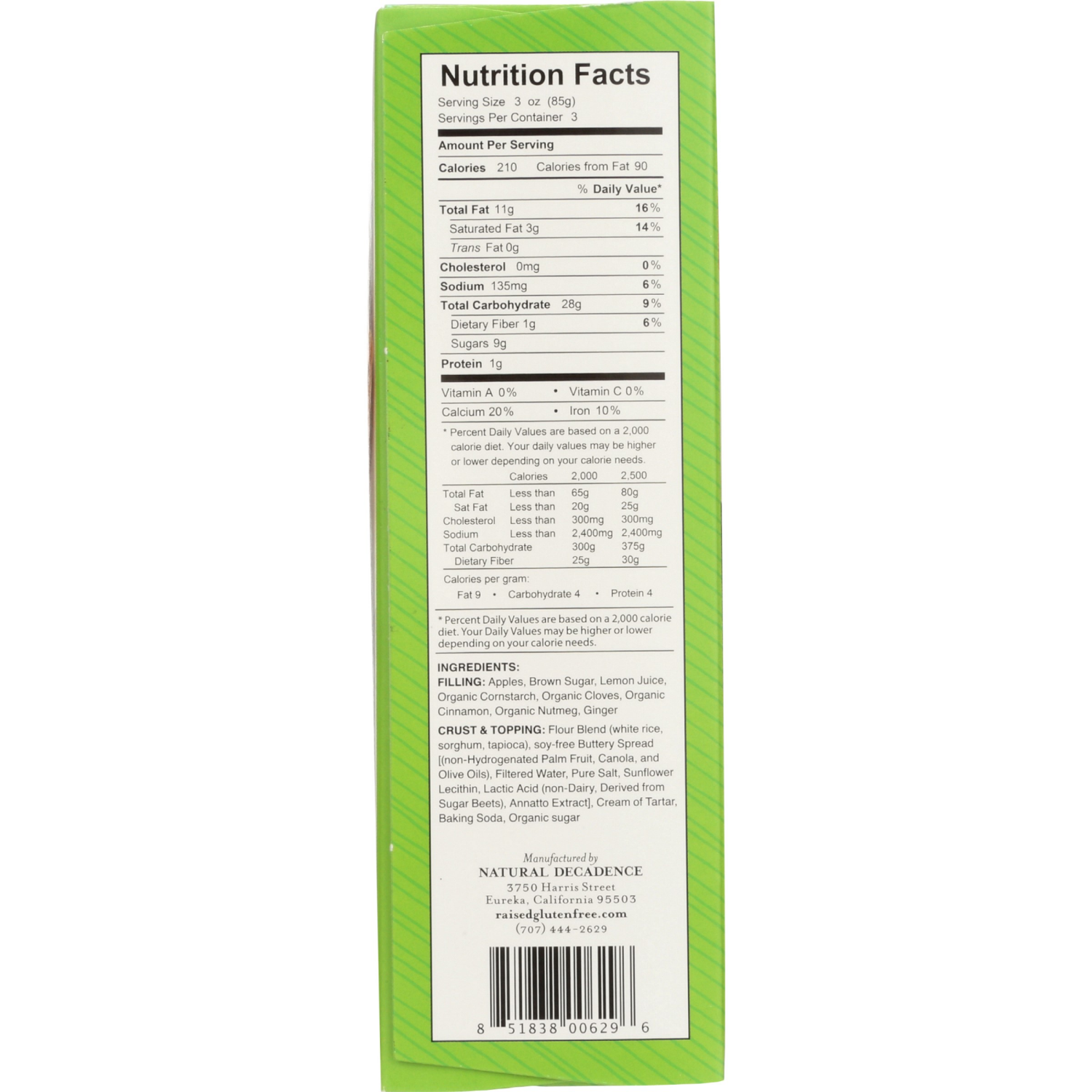 slide 2 of 2, Raised Gluten Free Dutch Apple Pie 9 oz, 9 oz