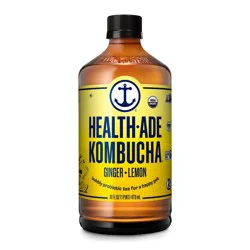 Health-Ade Organic Ginger Lemon Kombucha, 16 Fl Oz