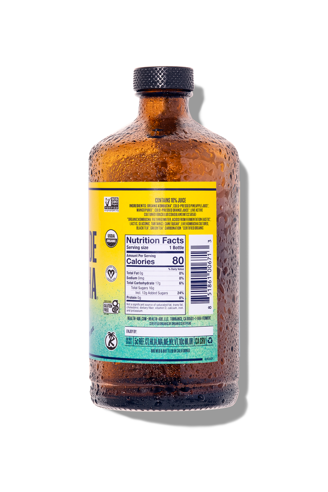 slide 2 of 2, Health-Ade Tropical Pineapple Kombucha 16oz, 16 fl oz