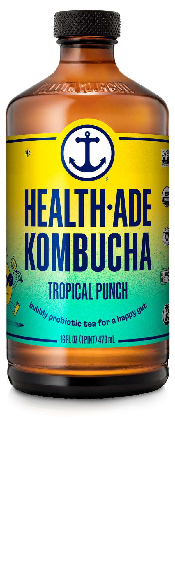 slide 1 of 2, Health-Ade Tropical Pineapple Kombucha 16oz, 16 fl oz