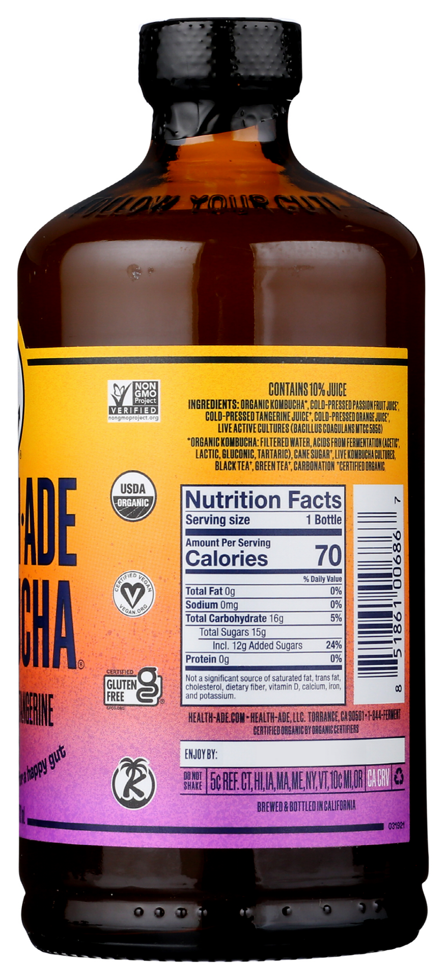 slide 2 of 2, Health-Ade Passion Fruit-Tangerine, 16 fl oz