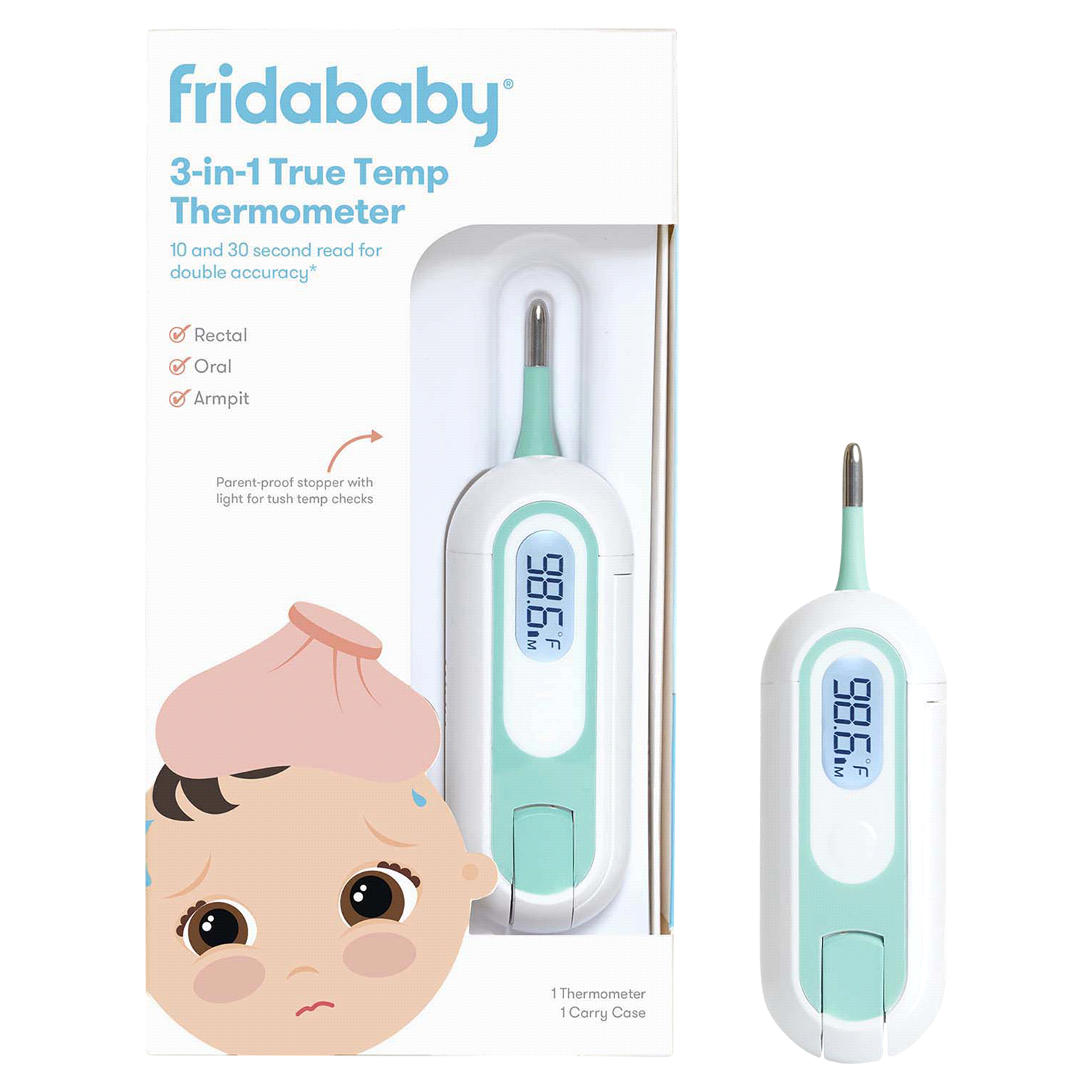 slide 1 of 4, Fridababy 3-In-1 Thermometer, 2 ct