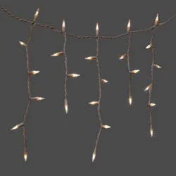300ct Incandescent Mini Christmas Icicle Lights Clear with White Wire - Wondershop™
