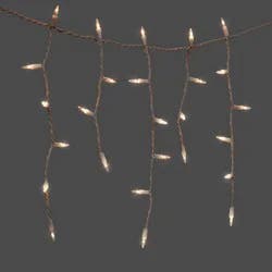 300ct Incandescent Mini Christmas Icicle Lights Clear Twinkle with White Wire - Wondershop™: Indoor/Outdoor Use, Electric Powered
