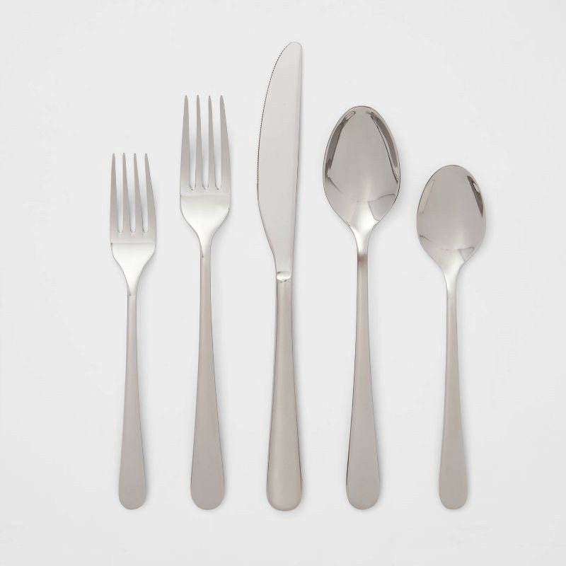 slide 1 of 4, 20pc Harrington Flatware Set Silver - Threshold™, 20 ct