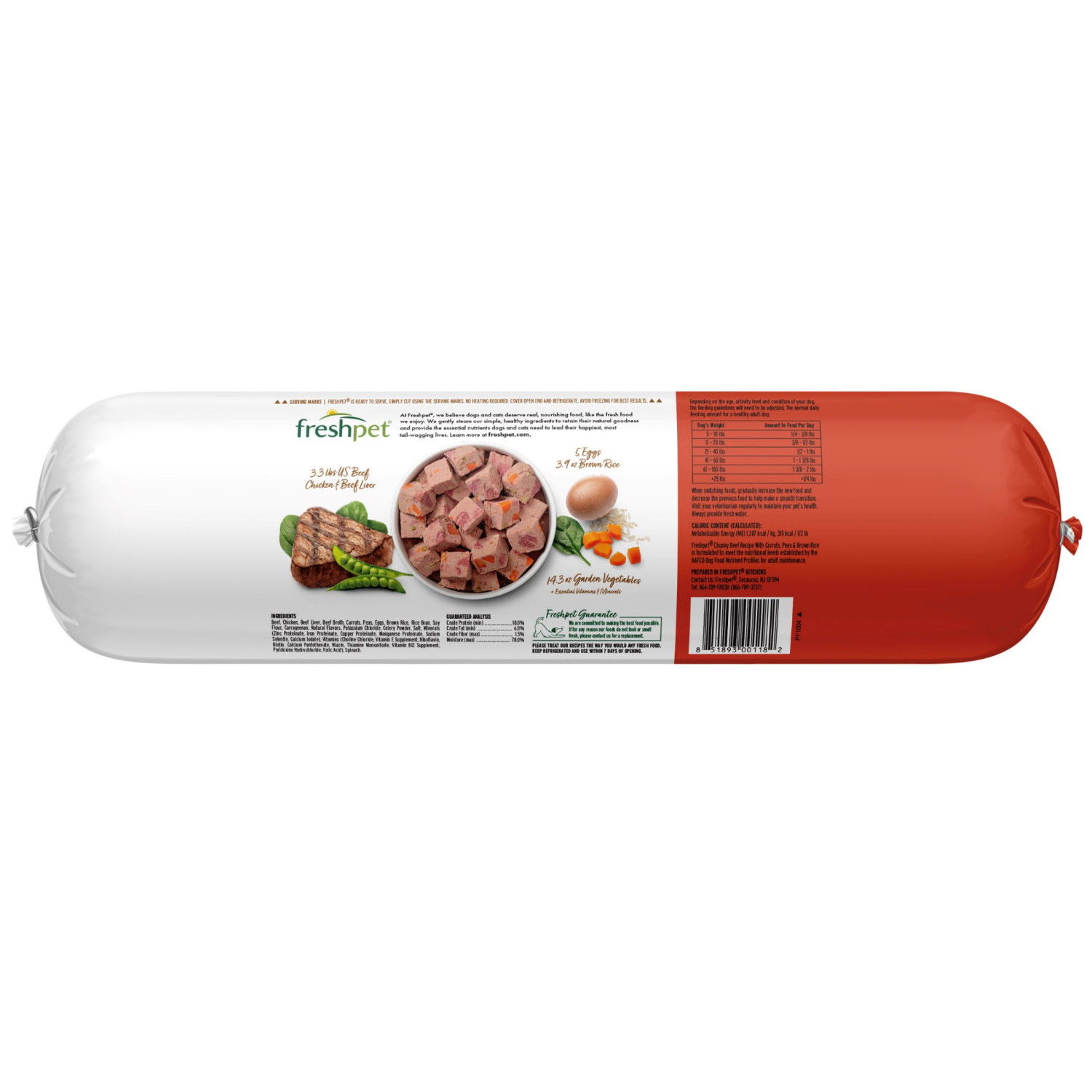 slide 6 of 8, Freshpet Healthy & Natural Dog Food, Fresh Beef Roll, 6 lb, 6 lb