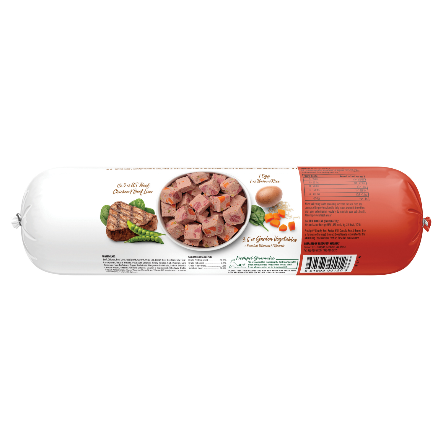 slide 6 of 8, Freshpet Slice & Serve Chunky Beef Recipe Dog Food 1.5 lb, 1.5 lb
