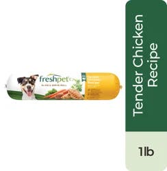 Freshpet Slice & Serve Roll Tender Chicken Recipe Dog Food 1 lb