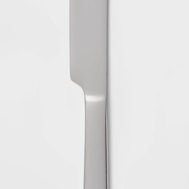 slide 3 of 4, 30pc Squared Straight Flatware Set with Caddy - Room Essentials™: Silverware Set, Service for 6, Forks Spoons Knives, 30 ct