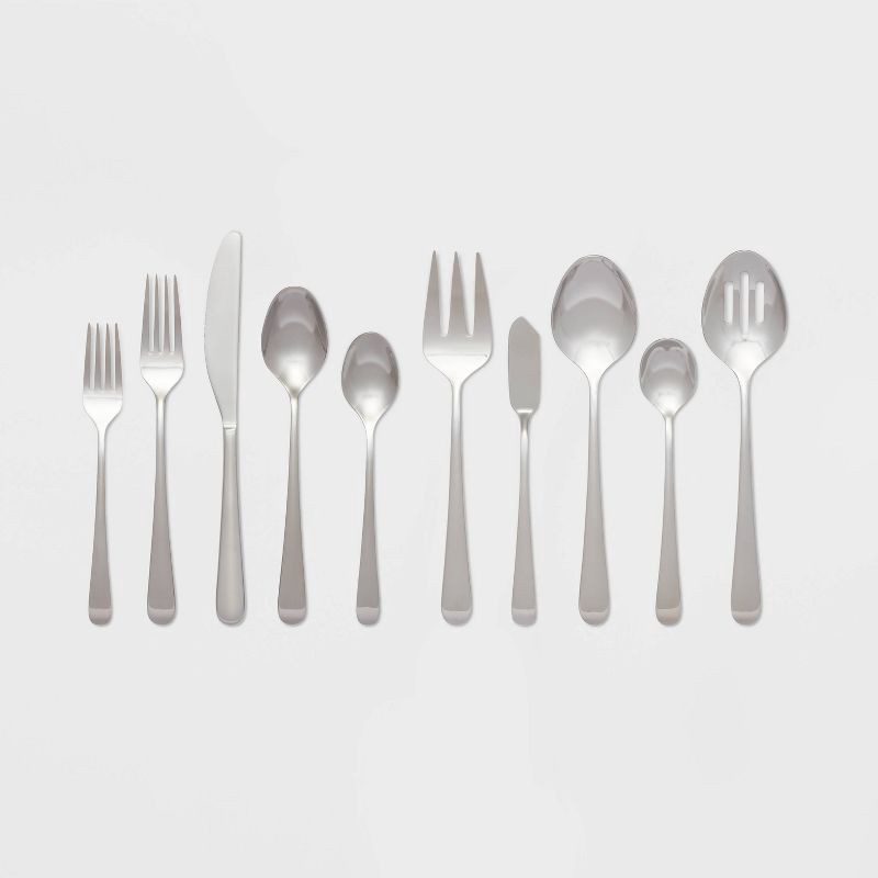 slide 1 of 4, 45pc Harrington Flatware Set Silver - Threshold™, 45 ct