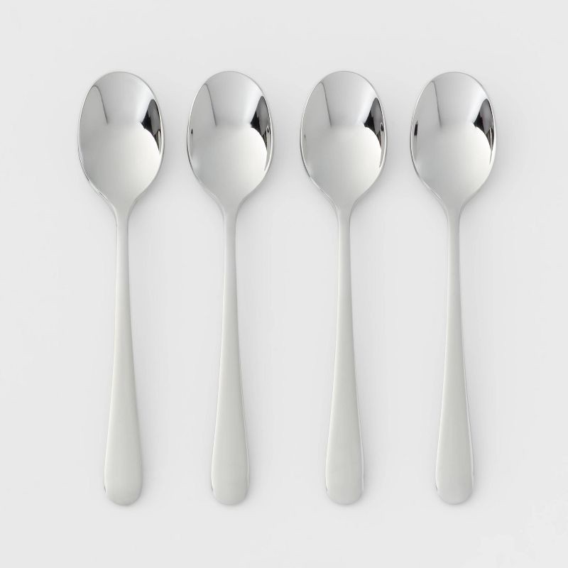 slide 1 of 3, 4pc Harrington Cocktail Spoon Set Silver - Threshold™, 4 ct