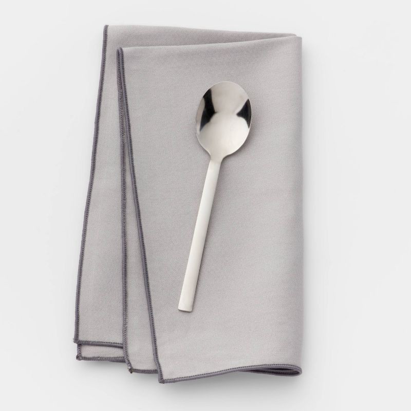 slide 2 of 3, Squared Straight Spoon - Room Essentials™: 18/0 Stainless Steel, Dishwasher-Safe, Silver, 6.78" Length, Dinner Spoon, 1 ct