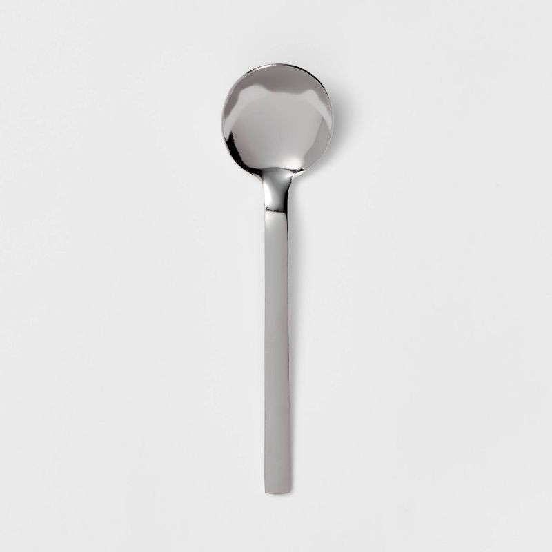 slide 1 of 3, Squared Straight Spoon - Room Essentials™: 18/0 Stainless Steel, Dishwasher-Safe, Silver, 6.78" Length, Dinner Spoon, 1 ct