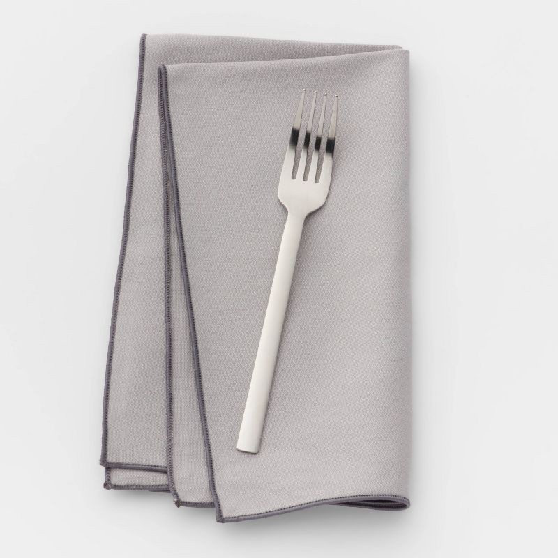 slide 2 of 3, Squared Straight Fork - Room Essentials™: Stainless Steel Silverware, Reusable Flatware, Dishwasher-Safe, 7.87", 1 ct