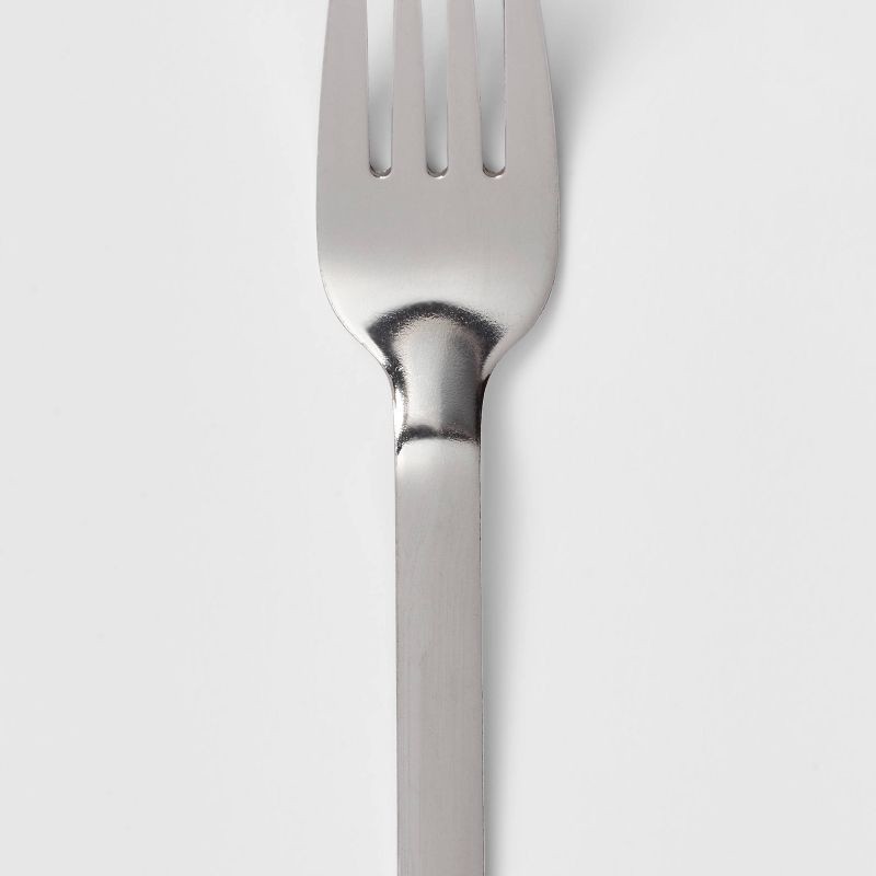 slide 3 of 3, Squared Straight Fork - Room Essentials™: Stainless Steel Silverware, Reusable Flatware, Dishwasher-Safe, 7.87", 1 ct