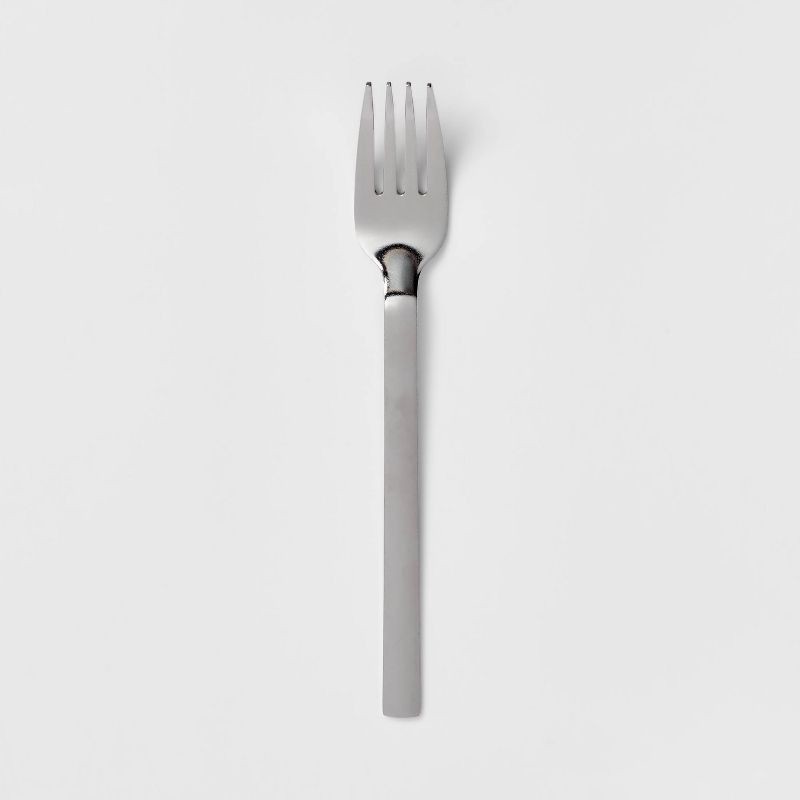 slide 1 of 3, Squared Straight Fork - Room Essentials™: Stainless Steel Silverware, Reusable Flatware, Dishwasher-Safe, 7.87", 1 ct
