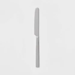 Squared Straight Knife - Room Essentials™: 18/0 Stainless Steel Dinner Knife, Dishwasher-Safe, Silver, 9.15&quot; Length