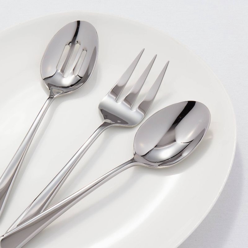 slide 2 of 3, 3pc Harrington Serve Set Silver - Threshold™, 3 ct