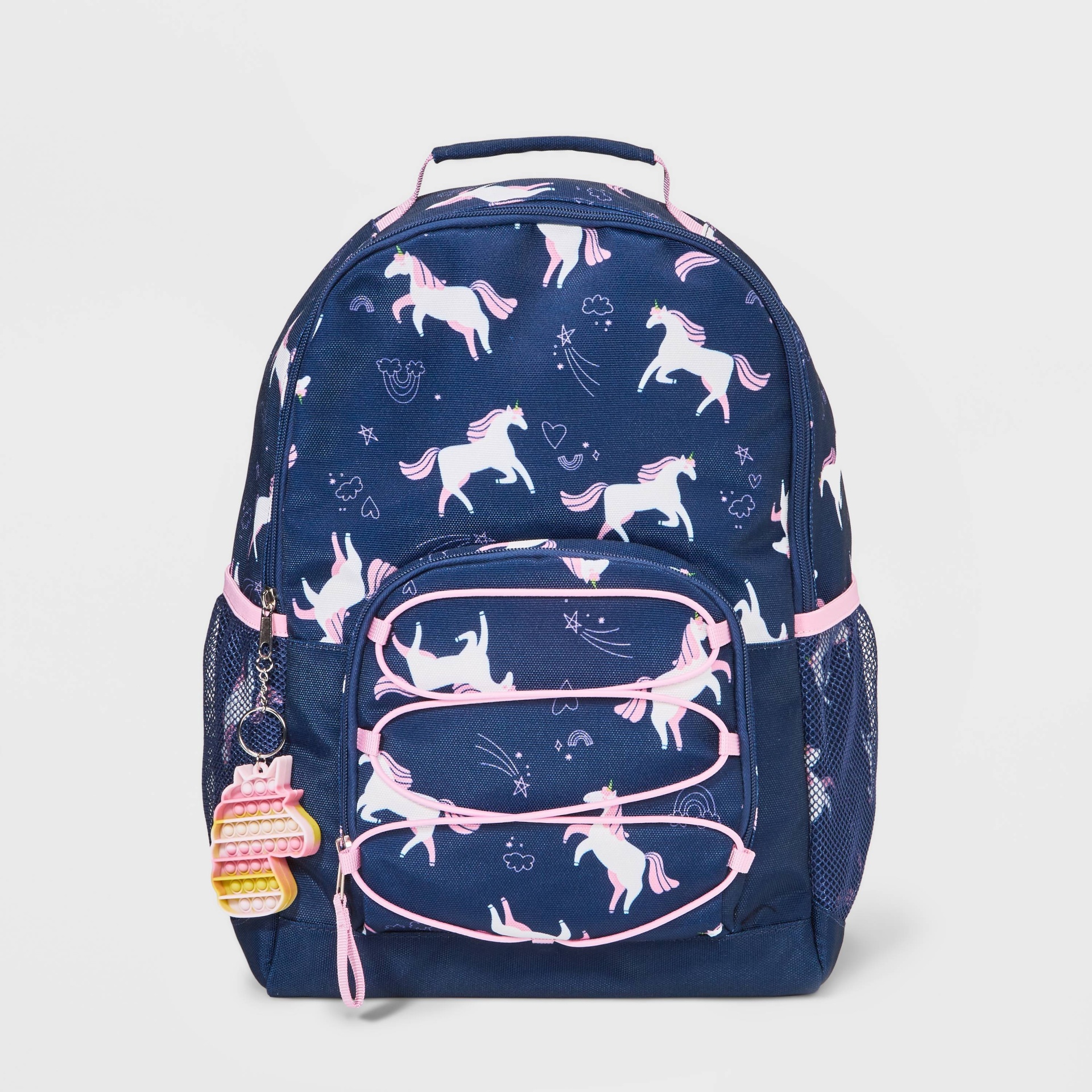 slide 1 of 2, Kids' 16" Printed Bungee Backpack - Cat & Jack Navy Blue, 1 ct