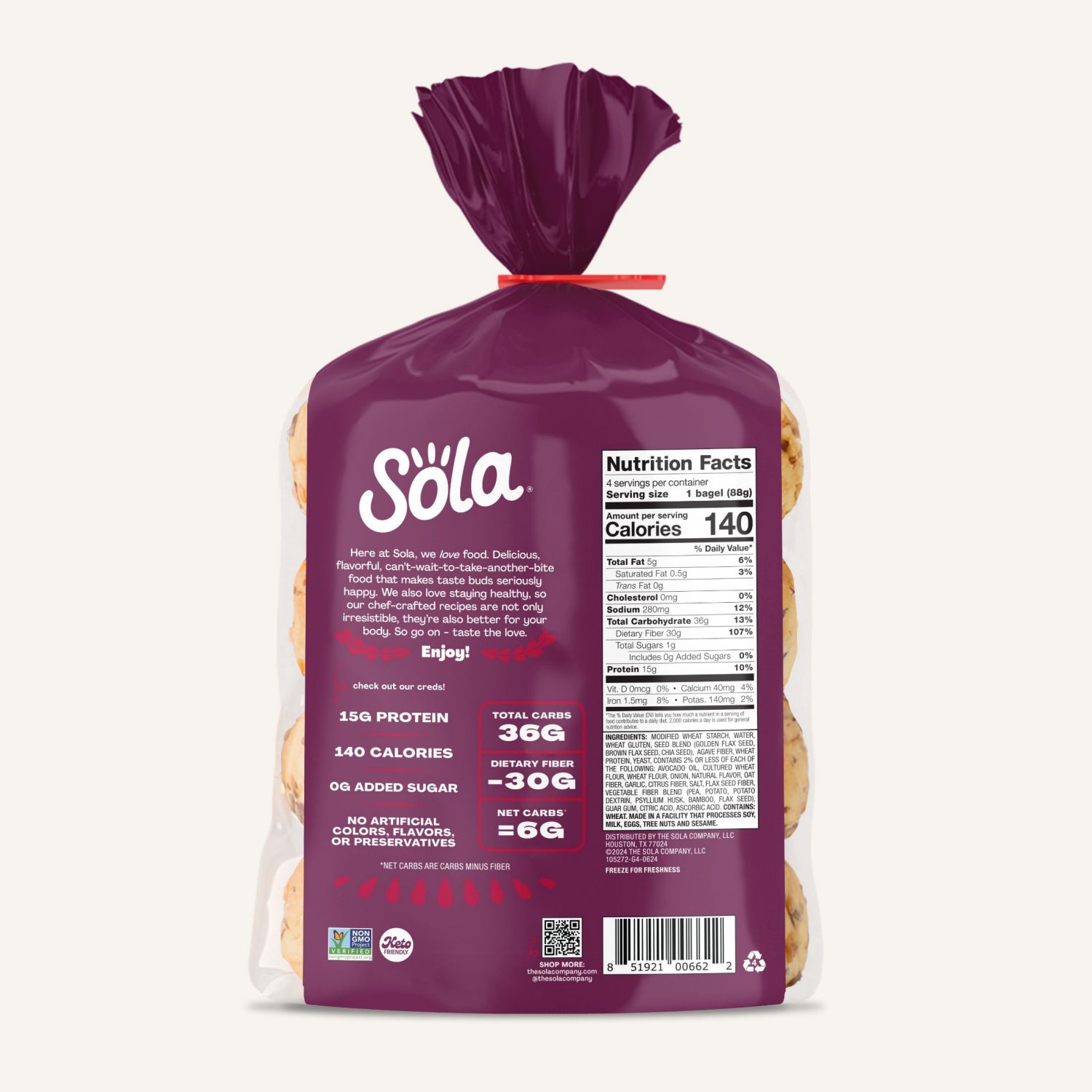 slide 2 of 7, Sola Everything Bagels 12.4 oz, 12.4 oz