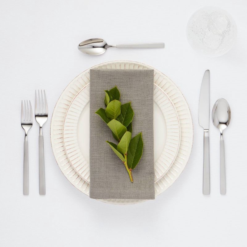 slide 2 of 4, 20pc Newfane Flatware Set Silver - Threshold™: Stainless Steel Silverware, Service for 4, Dishwasher-Safe, 20 ct