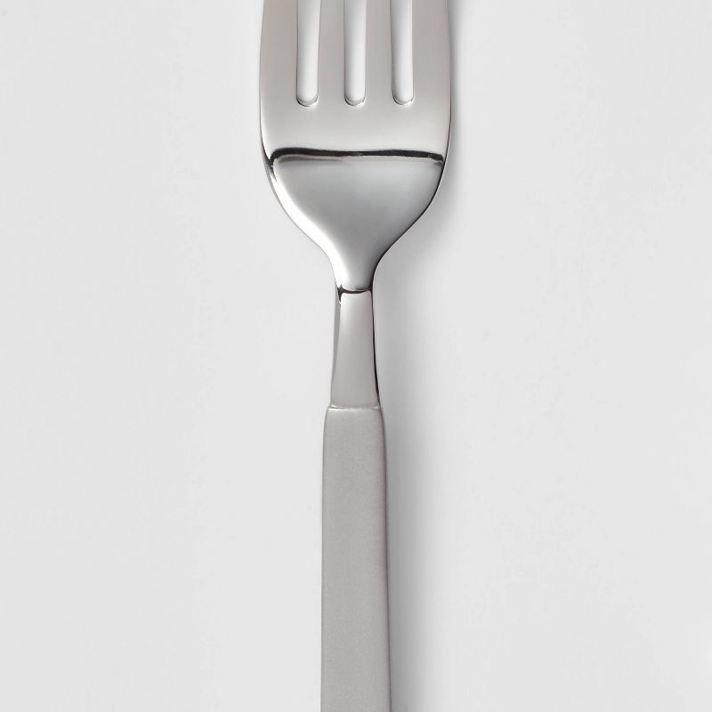 slide 3 of 4, 20pc Newfane Flatware Set Silver - Threshold™: Stainless Steel Silverware, Service for 4, Dishwasher-Safe, 20 ct